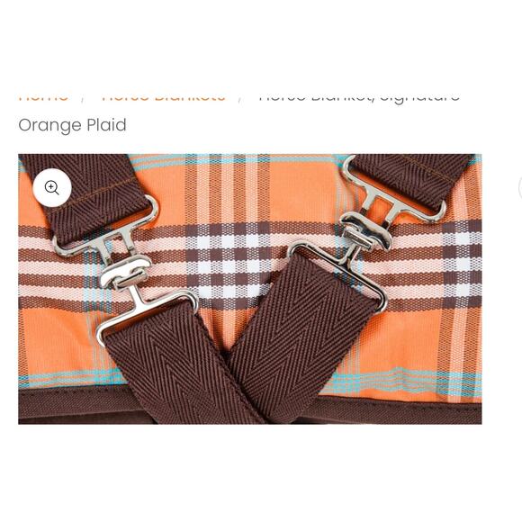 Canine Style Orange Plaid Horse Style Dog Blanket Size 24 - Picture 7 of 8